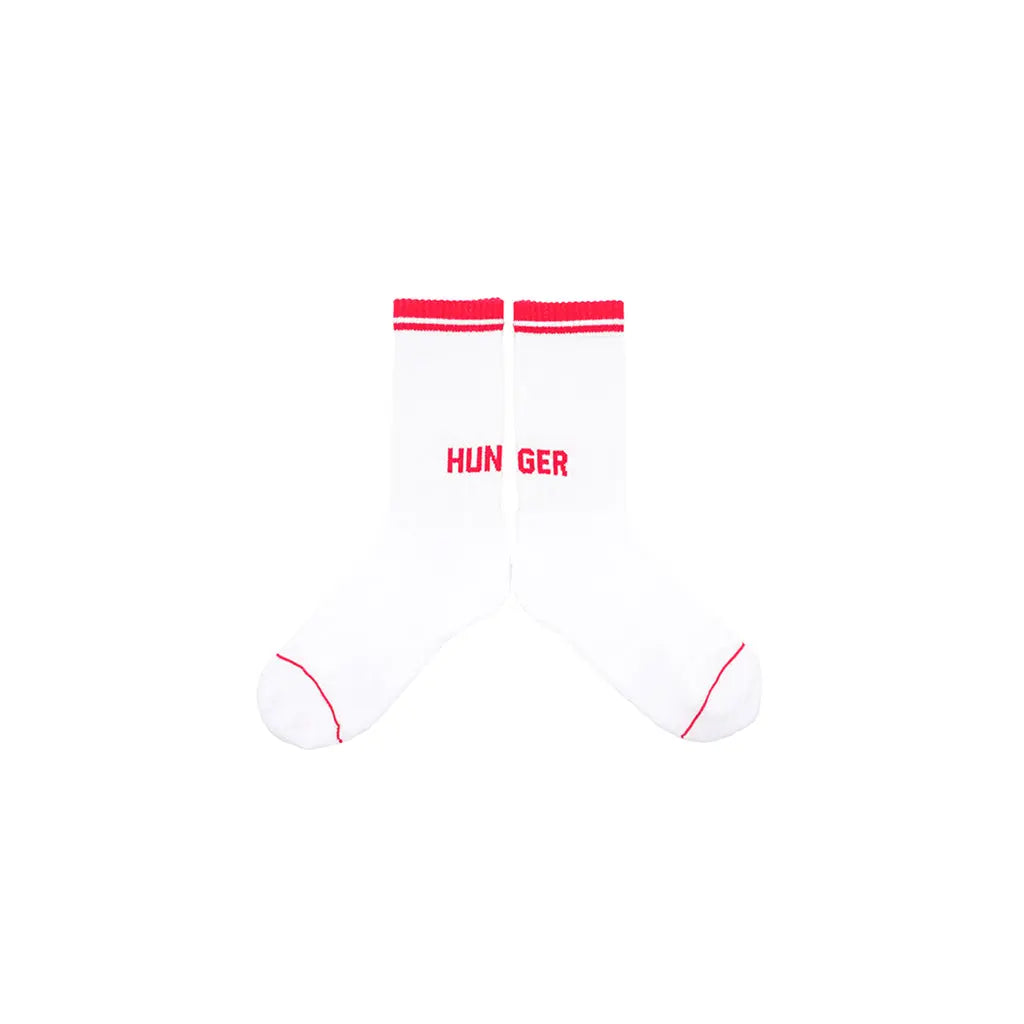 HUNGER SOCKS WHITE / RED - ⚪️ 🔴 hunger.93 Sock %price
